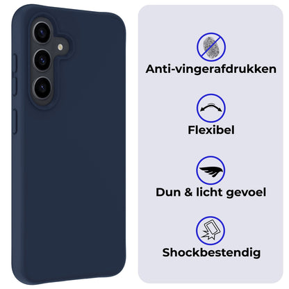 Forterra Samsung S24 Plus Hoesje Siliconen Backcover Lichtgewicht - Donkerblauw
