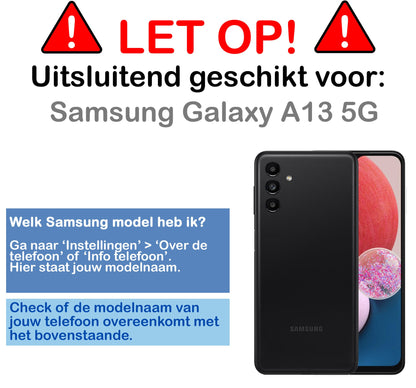 Forterra Samsung A13 5G Hoesje Bookcase Cover met Kaarthouder - Rosé goud