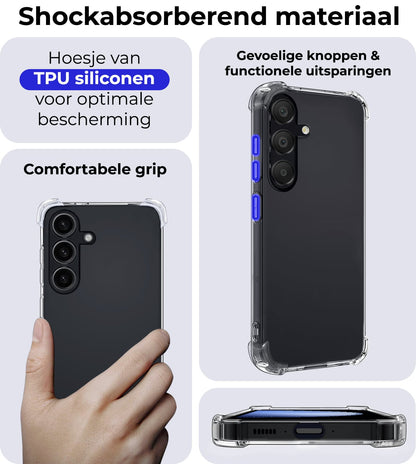 Forterra Samsung S23 FE Hoesje Shockproof Backcover Siliconen - Transparant
