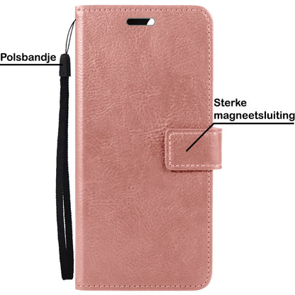 Forterra OnePlus Nord CE 2 Hoesje Bookcase Cover met Kaarthouder - Rosé goud