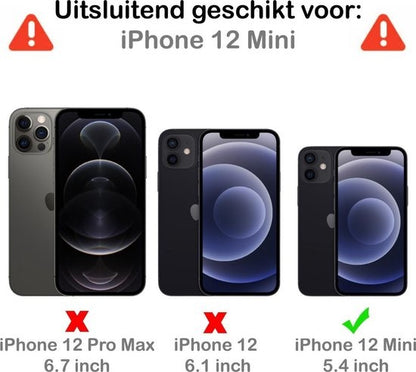 Forterra iPhone 12 Mini Hoesje Bookcase Cover met Kaarthouder - Wit
