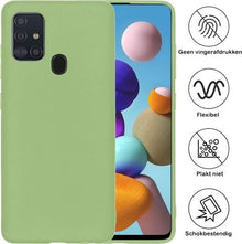 Forterra Samsung A21s Hoesje Siliconen Backcover Lichtgewicht - Groen