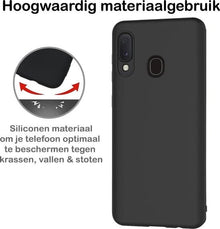 Forterra Samsung A20e Hoesje Siliconen Backcover Lichtgewicht - Zwart