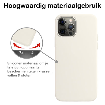 Forterra iPhone 14 Pro Max Hoesje Siliconen Backcover Lichtgewicht - Wit