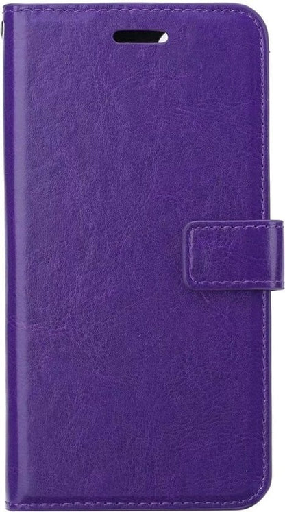 Forterra iPhone 12 Mini Hoesje Bookcase Cover met Kaarthouder - Paars