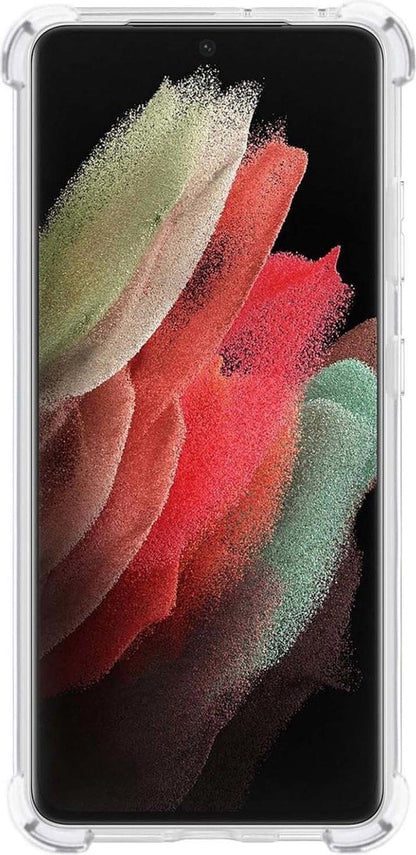 Forterra Samsung S21 Ultra Hoesje Kaarthouder Backcover Shockproof - Transparant