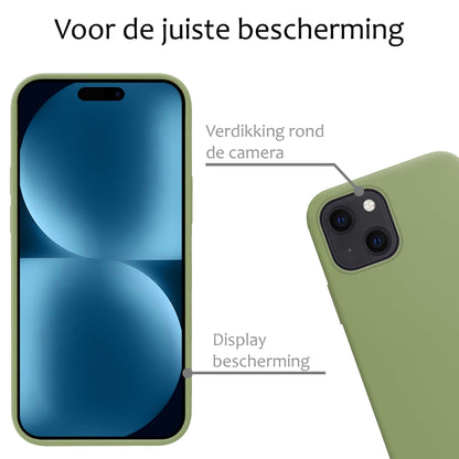 Forterra iPhone 15 Plus Hoesje Siliconen Backcover Lichtgewicht - Groen
