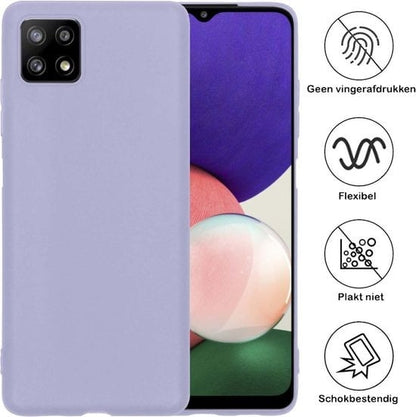 Forterra Samsung A22 5G Hoesje Siliconen Backcover Lichtgewicht - Lila