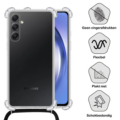 Forterra Samsung A54 Hoesje met Koord Backcover Shockproof - Transparant
