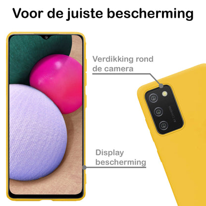 Forterra Samsung A02s Hoesje Siliconen Backcover Lichtgewicht - Geel