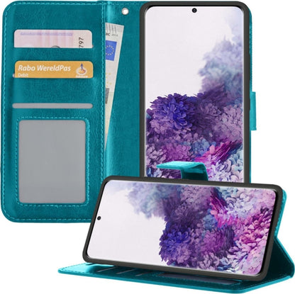 Forterra Samsung S20 Plus Hoesje Bookcase Cover met Kaarthouder - Turquoise
