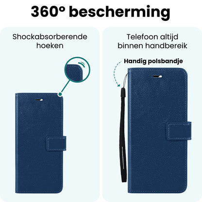 Forterra Samsung S26 Plus Hoesje Bookcase Cover met Kaarthouder - Donkerblauw