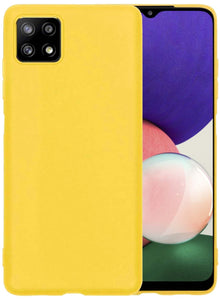 Forterra Samsung A22 4G Hoesje Siliconen Backcover Lichtgewicht - Geel