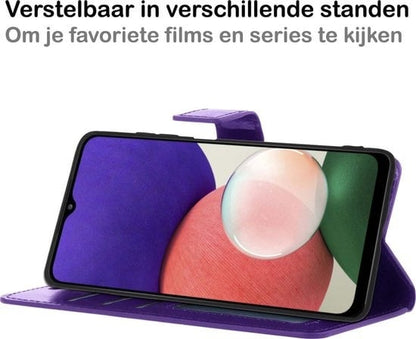 Forterra Samsung A22 5G Hoesje Bookcase Cover met Kaarthouder - Paars