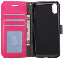 Forterra iPhone X Hoesje Bookcase Cover met Kaarthouder - Donkerroze