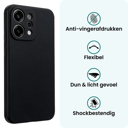 Forterra OPPO Reno 14 Hoesje Siliconen Backcover Lichtgewicht - Zwart