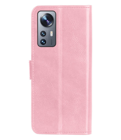 Forterra Xiaomi 12X Hoesje Bookcase Cover met Kaarthouder - Lichtroze