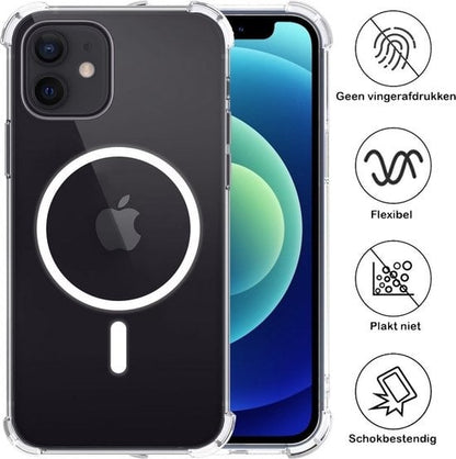 Forterra iPhone 12 Mini Hoesje Geschikt voor Magsafe Backcover Shockproof - Transparant