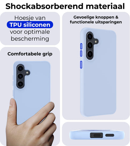 Forterra Samsung A55 Hoesje Siliconen Backcover Lichtgewicht - Lichtblauw