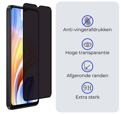 Forterra OPPO A18 Screenprotector Gehard Glas - Privacy