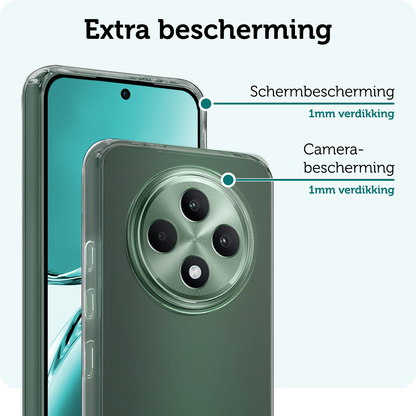 Forterra Oppo Reno 12 F Hoesje Siliconen Backcover Lichtgewicht - Transparant