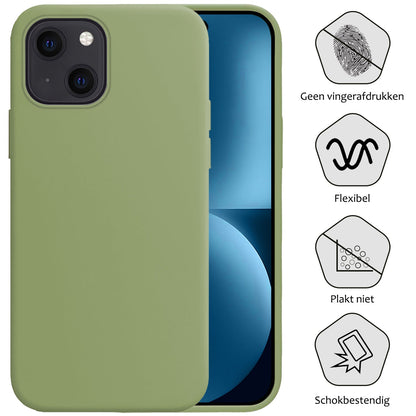 Forterra iPhone 15 Plus Hoesje Siliconen Backcover Lichtgewicht - Groen