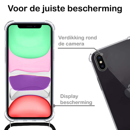 Forterra iPhone Xs Hoesje met Koord Backcover Shockproof - Transparant