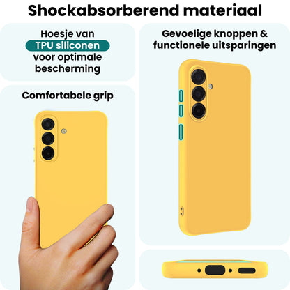 Forterra Samsung A36 Hoesje Siliconen Backcover Lichtgewicht - Geel