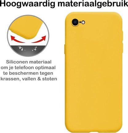 Forterra iPhone SE 2020 Hoesje Siliconen Backcover Lichtgewicht - Geel