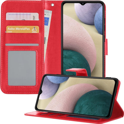 Forterra Samsung A12 Hoesje Bookcase Cover met Kaarthouder - Rood