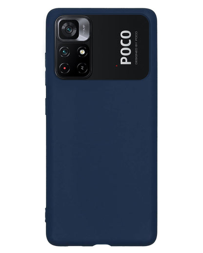 Forterra Xiaomi Poco M4 Pro 5G Hoesje Siliconen Backcover Lichtgewicht - Donkerblauw