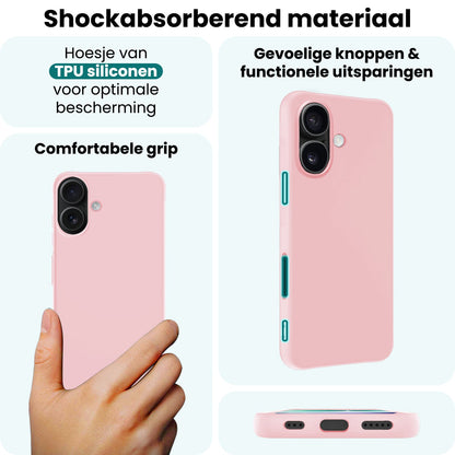 Forterra iPhone 17 Hoesje Siliconen Backcover Lichtgewicht - Lichtroze