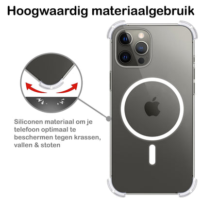 Forterra iPhone 13 Pro Hoesje Geschikt voor Magsafe Backcover Shockproof - Transparant