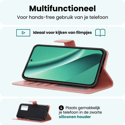 Forterra Google Pixel 10a Hoesje Bookcase Cover met Kaarthouder - Rosé goud