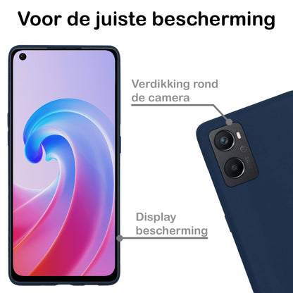 Forterra OPPO A96 Hoesje Siliconen Backcover Lichtgewicht - Donkerblauw