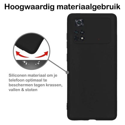 Forterra Poco M4 Pro 4G Hoesje Siliconen Backcover Lichtgewicht - Zwart