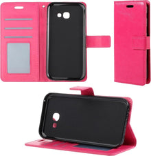 Forterra Samsung Galaxy A5 2017 Hoesje Bookcase Cover met Kaarthouder - Donkerroze