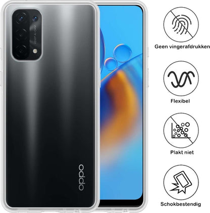 Forterra OPPO A74 5G Hoesje Siliconen Backcover Lichtgewicht - Transparant