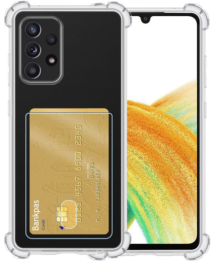 Forterra Samsung A33 Hoesje Kaarthouder Backcover Shockproof - Transparant