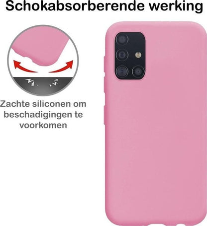 Forterra Samsung A51 Hoesje Siliconen Backcover Lichtgewicht - Roze