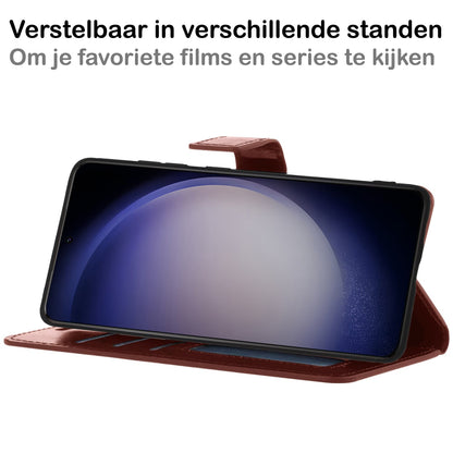 Forterra Samsung S23 Hoesje Bookcase Cover met Kaarthouder - Bruin