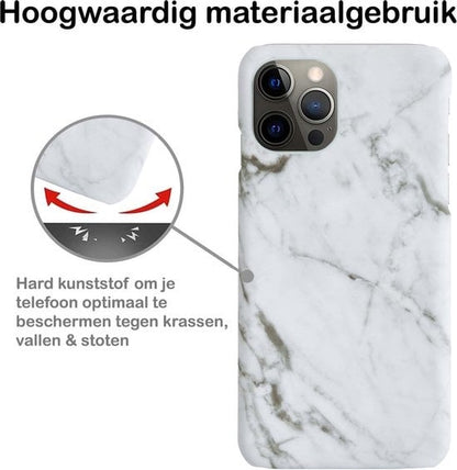 Forterra iPhone 12 Pro Max Hoesje Marmer Hard Case Cover - Wit