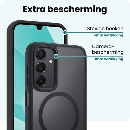 Forterra Samsung A16 Hoesje Geschikt voor Magsafe Backcover Shockproof - Zwart