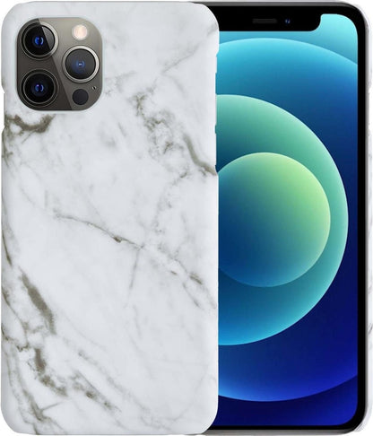 Forterra iPhone 12 Pro Hoesje Marmer Hard Case Cover - Wit