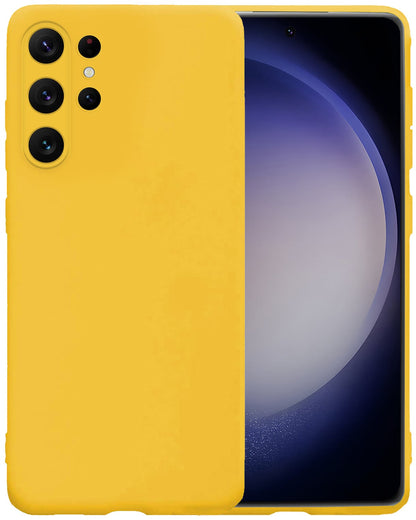 Forterra Samsung S23 Ultra Hoesje Siliconen Backcover Lichtgewicht - Geel