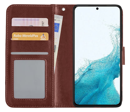 Forterra Samsung S22 Plus Hoesje Bookcase Cover met Kaarthouder - Bruin