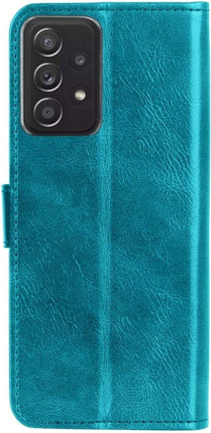 Forterra Samsung A52 5G Hoesje Bookcase Cover met Kaarthouder - Turquoise