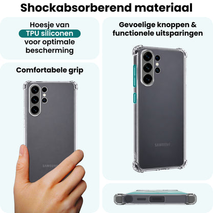 Forterra Samsung S26 Ultra Hoesje Shockproof Backcover Siliconen - Transparant