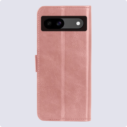 Forterra Google Pixel 8a Hoesje Bookcase Cover met Kaarthouder - Rosé goud