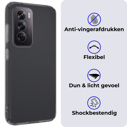 Forterra OPPO Reno 12 Pro Hoesje Siliconen Backcover Lichtgewicht - Transparant